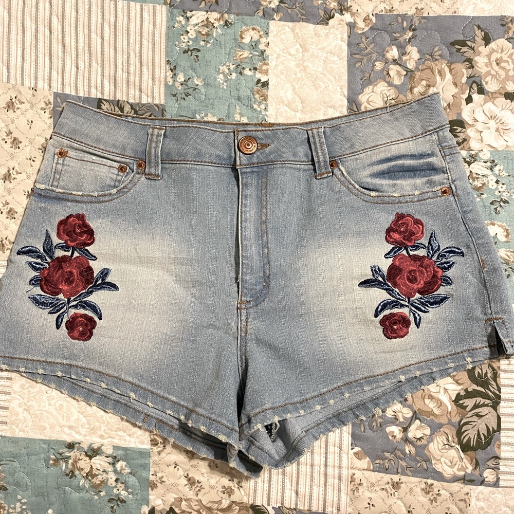 Almost Famous jean shorts. High rise. Size 13. 2 in inseam